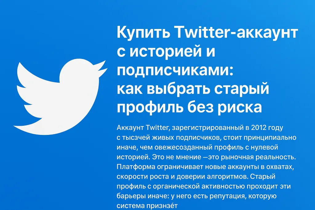 Купить Twitter-аккаунт с историей и подписчиками: как выбрать старый профиль без риска